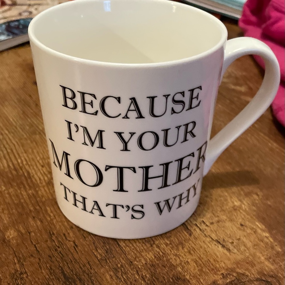 Home Essentials White Mug with Black Text